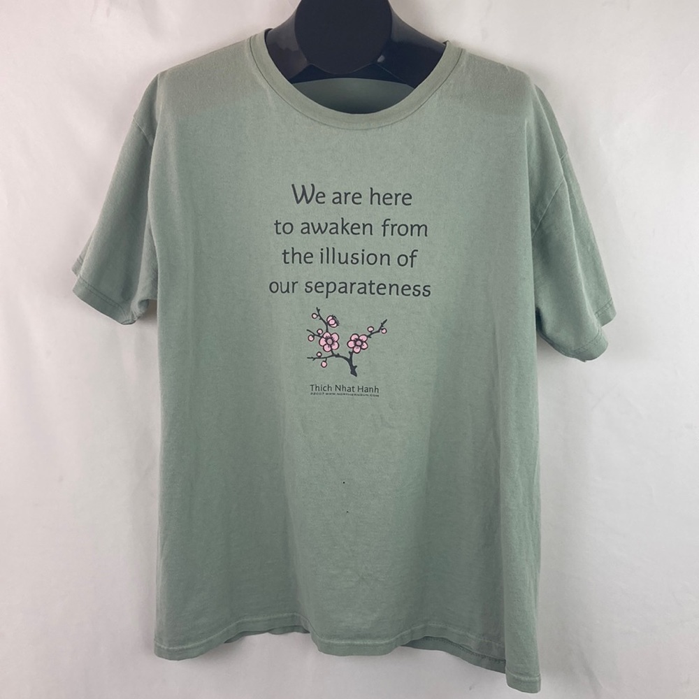 “WE Are Here to Awaken from the Illusion of Separateness” Distressed T-Shirt - Picture 3 of 8
